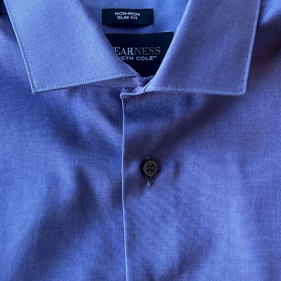 Kenneth Cole Awearness Men's Dress Shirt - blue Size 16 Slim Fit - Picture 3 of 8